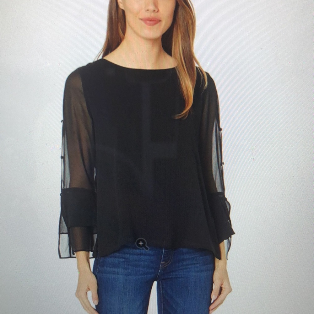 CeCe long sleeve black top size medium.